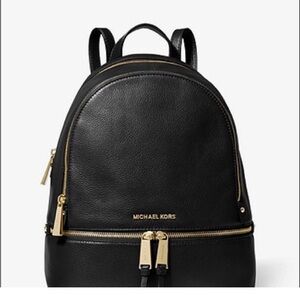 Michael Kors Rhea black leather backpack